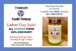 Labor Day 20% Discount on ALL SUMMER ITEMS!