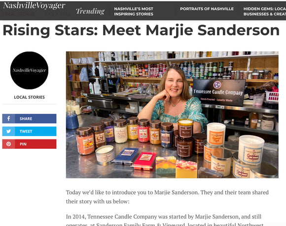Nashville Voyager Magazine's Interview with Tennessee Candle Company