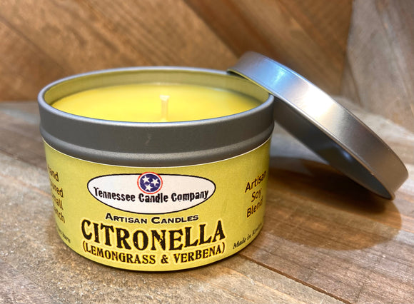Citronella (Lemongrass & Verbena)-Tin Candle