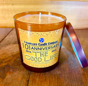 10 Year Anniversary-"The Good Life"-Amber Tumbler Candle