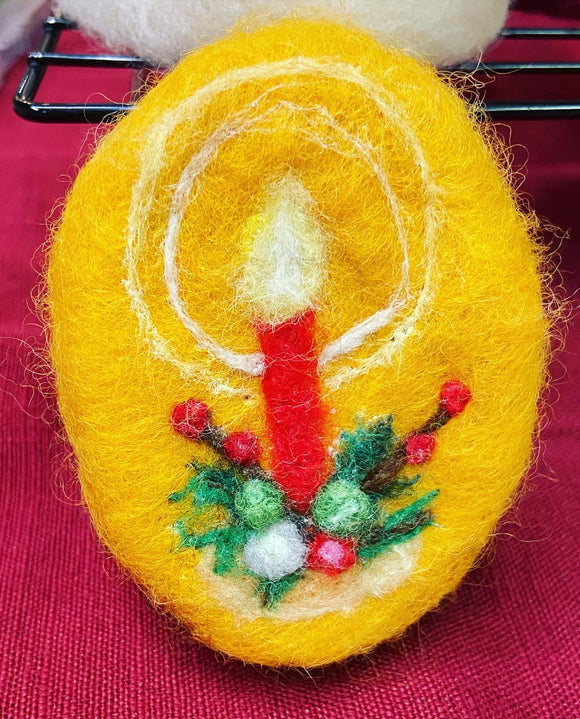 Christmas Candle-Felted Soap